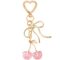 Rikhiua Cute Cherry Keychain Bag Charm Elegant Bow Keychain for Women Friends Family Birthday Christmas Inspirational Gift