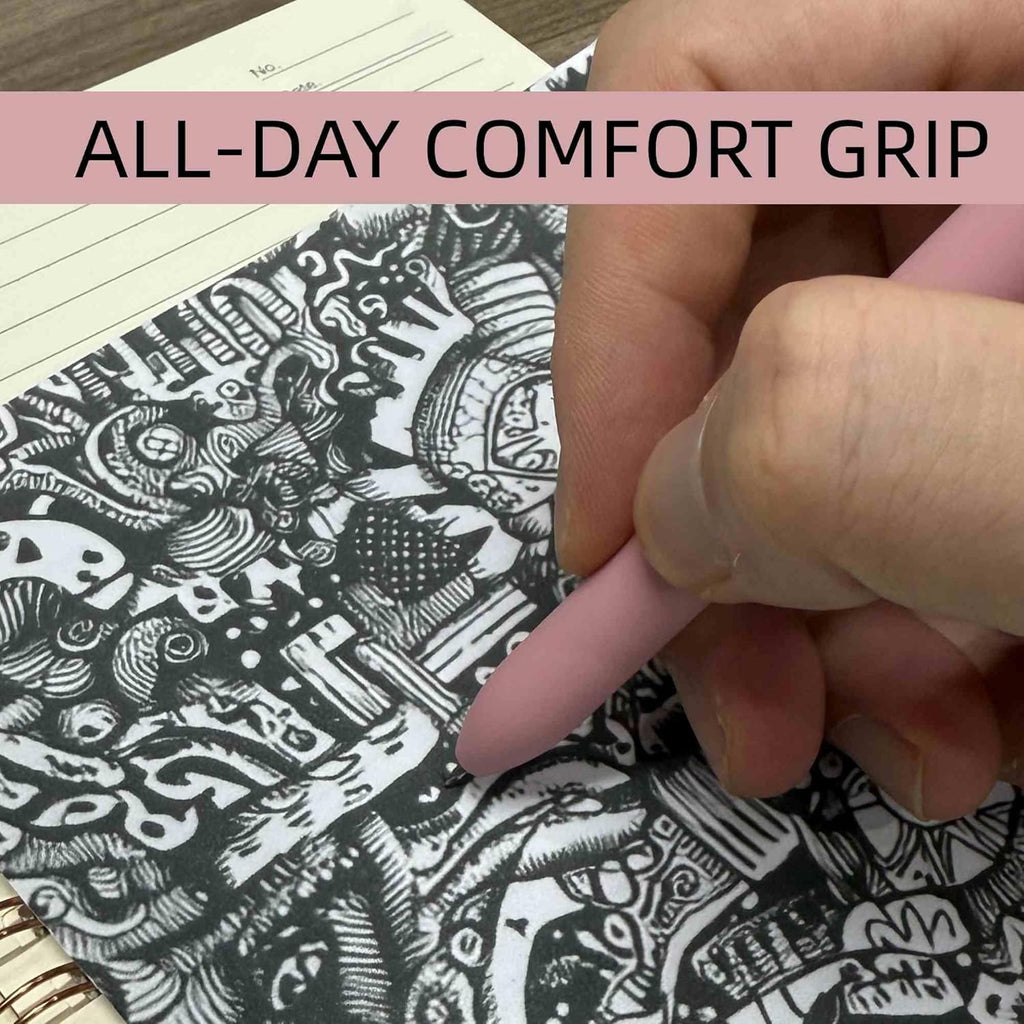 thinkor Pink Gel Pens Black Ink, 7 Pcs 0.5mm Quick Dry Fine Point Smooth Writing Pens, Cute Office School Supplies Gifts for Women Student