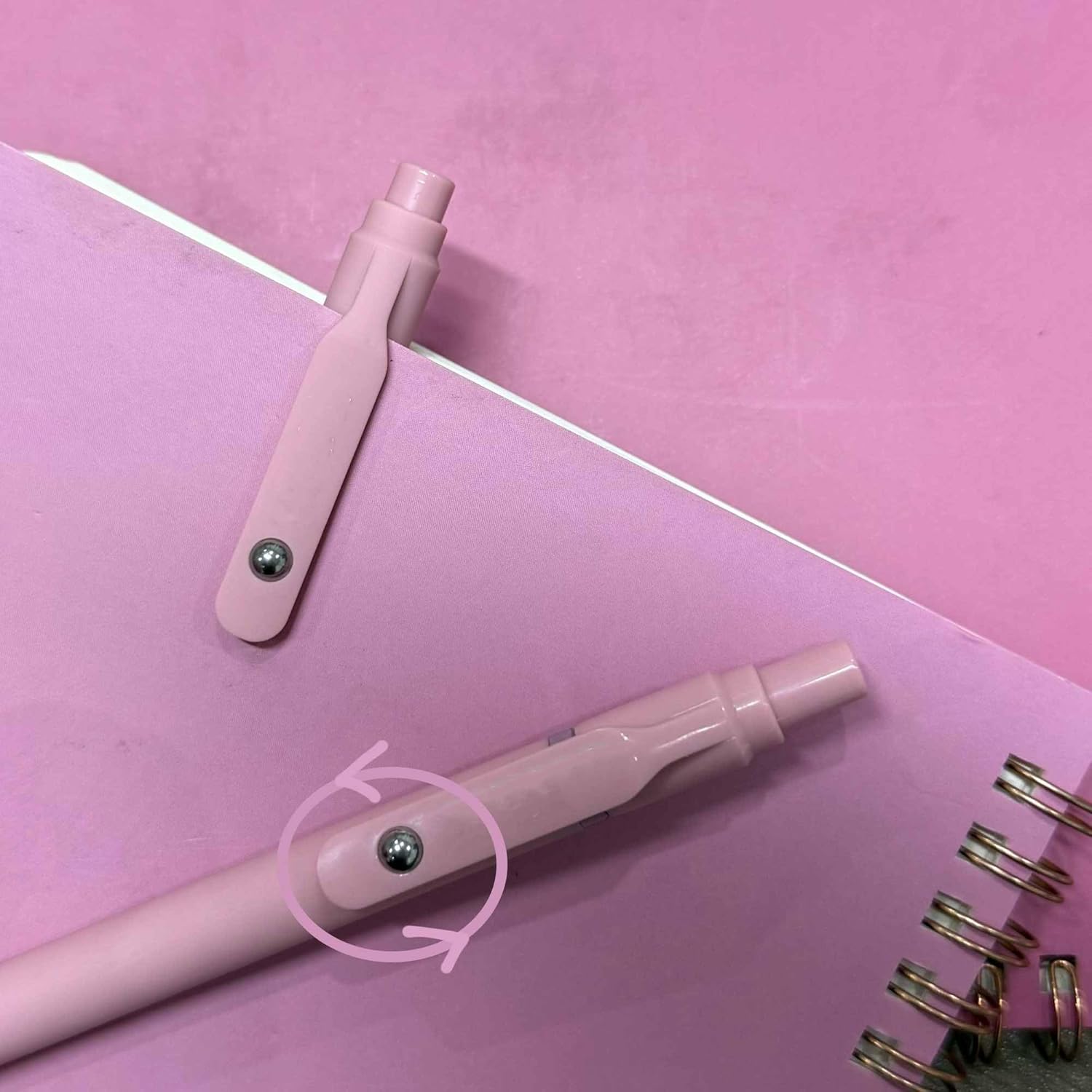 thinkor Pink Gel Pens Black Ink, 7 Pcs 0.5mm Quick Dry Fine Point Smooth Writing Pens, Cute Office School Supplies Gifts for Women Student