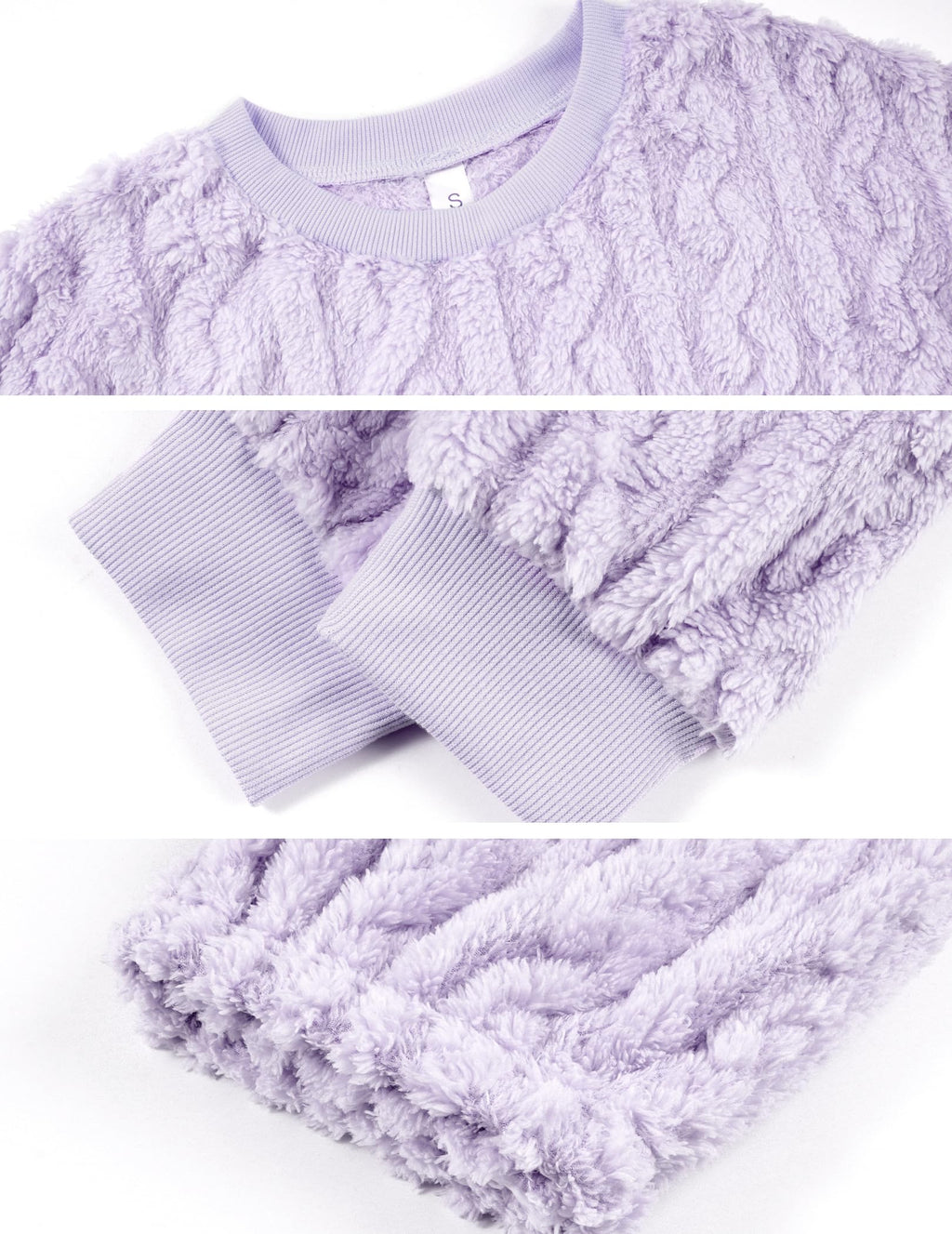 Pajamas Sets for Women Soft Comfy Fluffy Pajama Fleece Pullover Ribbed Pjs Warm Plush Lounge Sleepwear