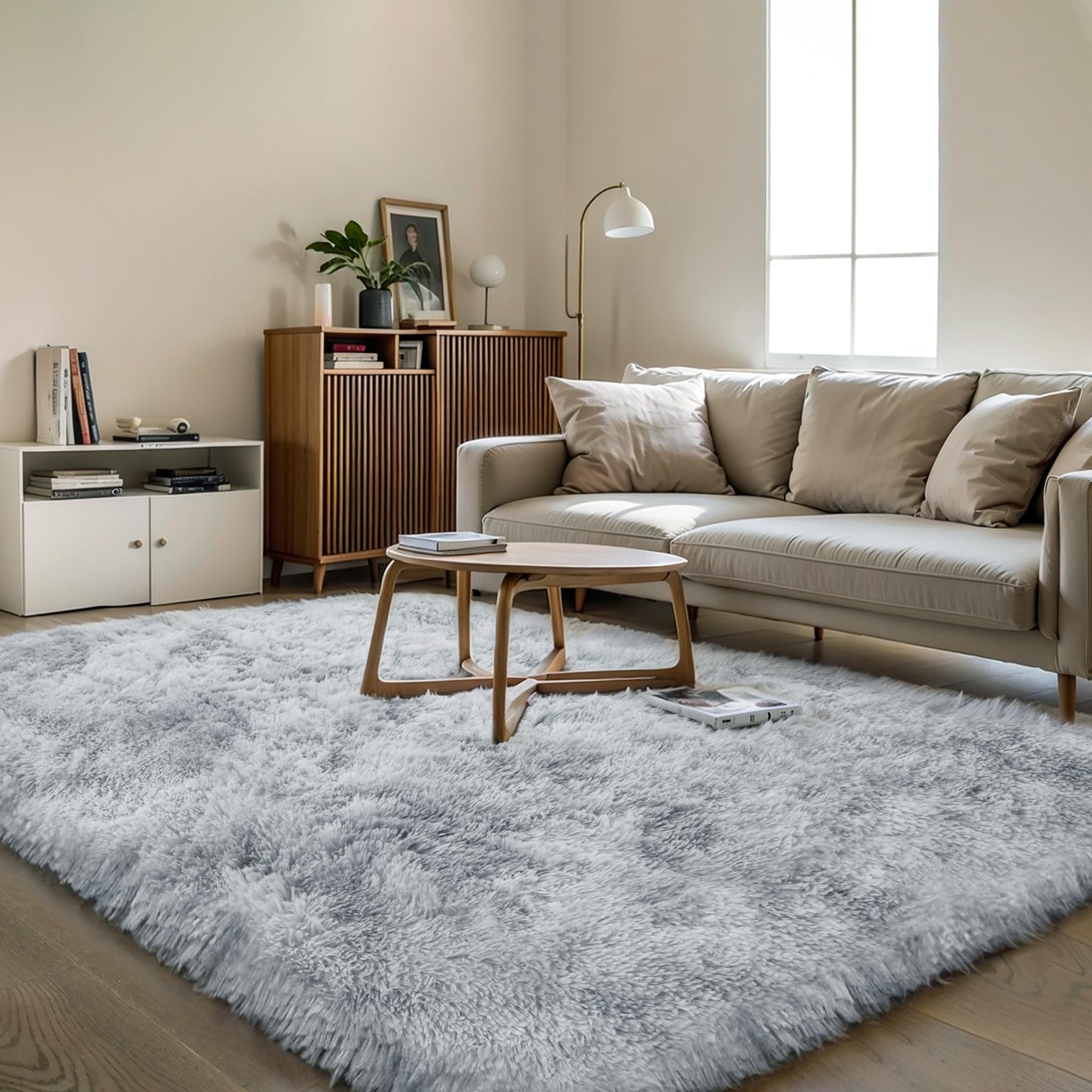 Pink Fluffy 4x6 Area Rugs for Bedoom Girls, Soft Washable Fuzzy Furry Shag Rug for Kids Room, Nursery, Dorm Decor, Cute Plush Carpet for Baby Toddler