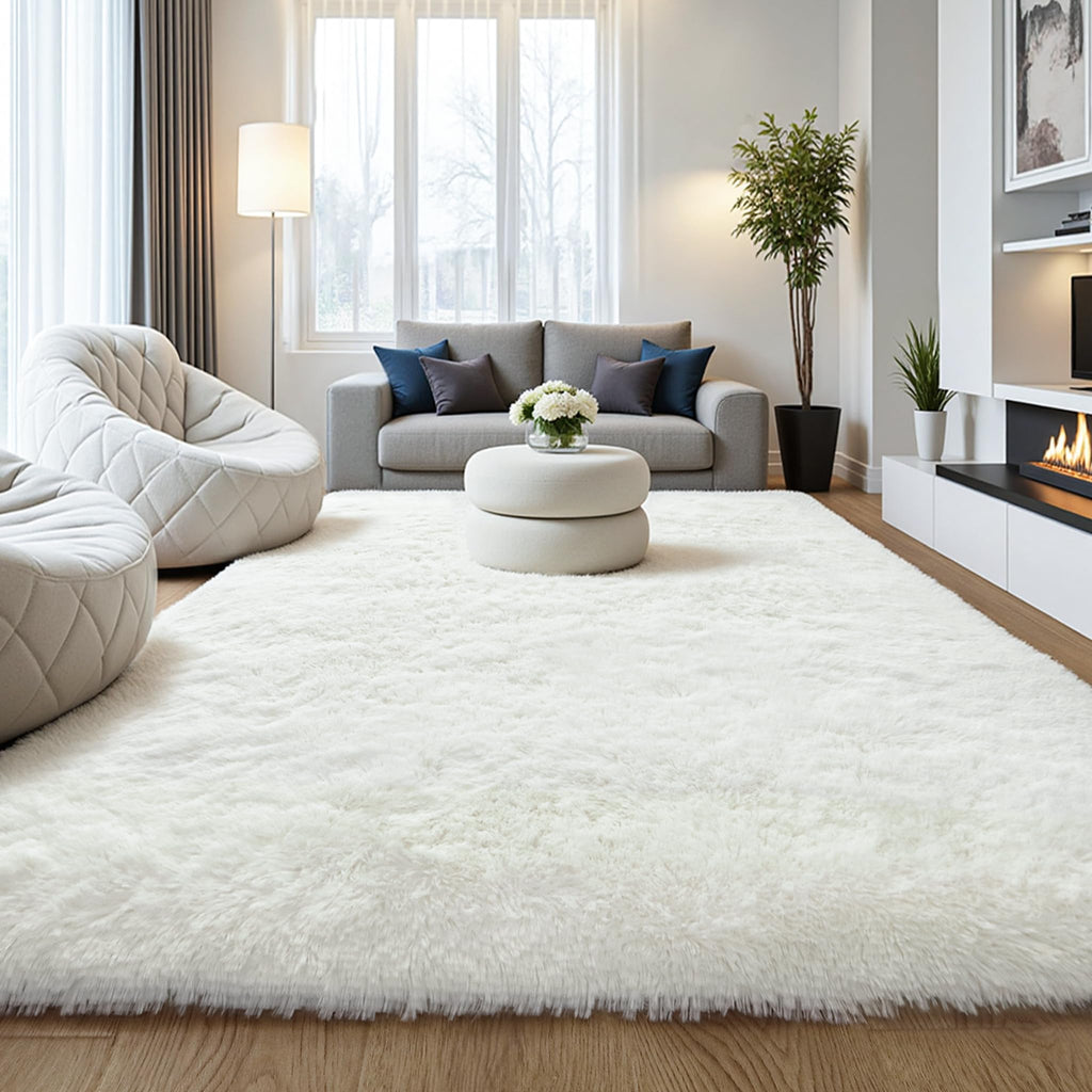 Pink Fluffy 4x6 Area Rugs for Bedoom Girls, Soft Washable Fuzzy Furry Shag Rug for Kids Room, Nursery, Dorm Decor, Cute Plush Carpet for Baby Toddler