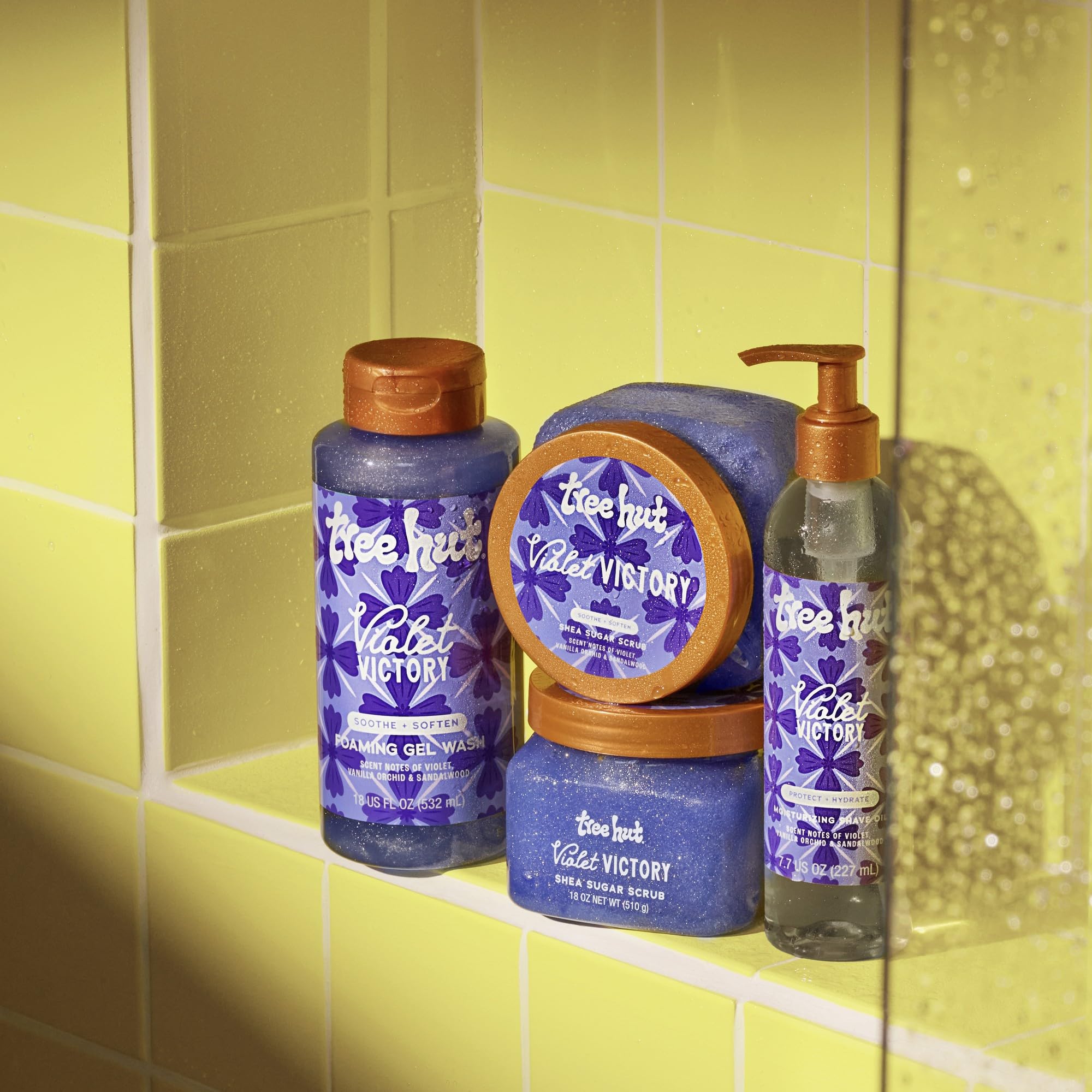 Tree Hut Pink Hibiscus Shea Sugar Scrub, Exfoliating, Hydrating & Moisturizing Body Scrub with Shea Butter & Nourishing Essential Oils, Smooth & Soften Skin, 18 oz