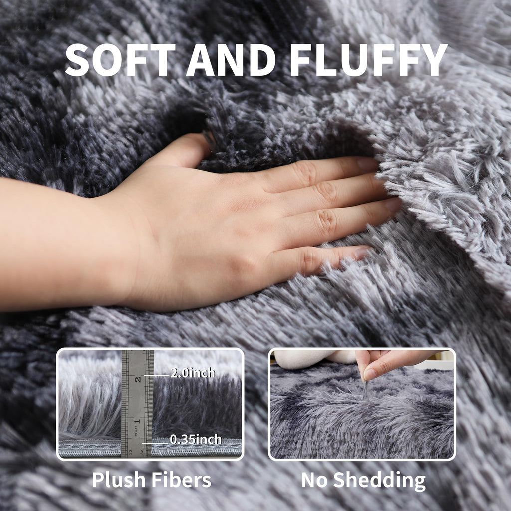 Pink Fluffy 4x6 Area Rugs for Bedoom Girls, Soft Washable Fuzzy Furry Shag Rug for Kids Room, Nursery, Dorm Decor, Cute Plush Carpet for Baby Toddler