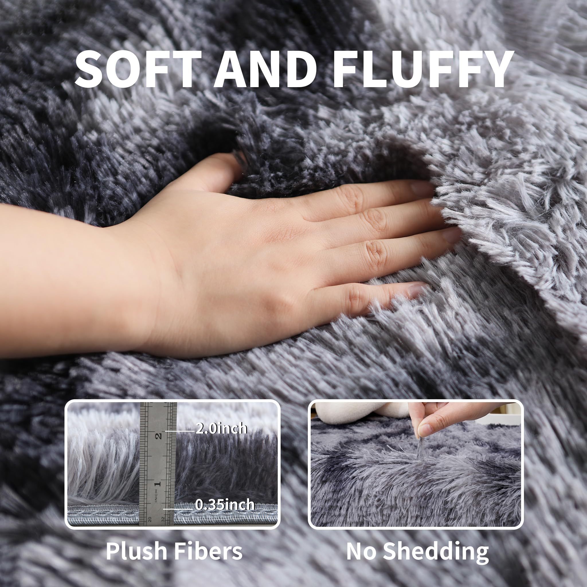 Pink Fluffy 4x6 Area Rugs for Bedoom Girls, Soft Washable Fuzzy Furry Shag Rug for Kids Room, Nursery, Dorm Decor, Cute Plush Carpet for Baby Toddler
