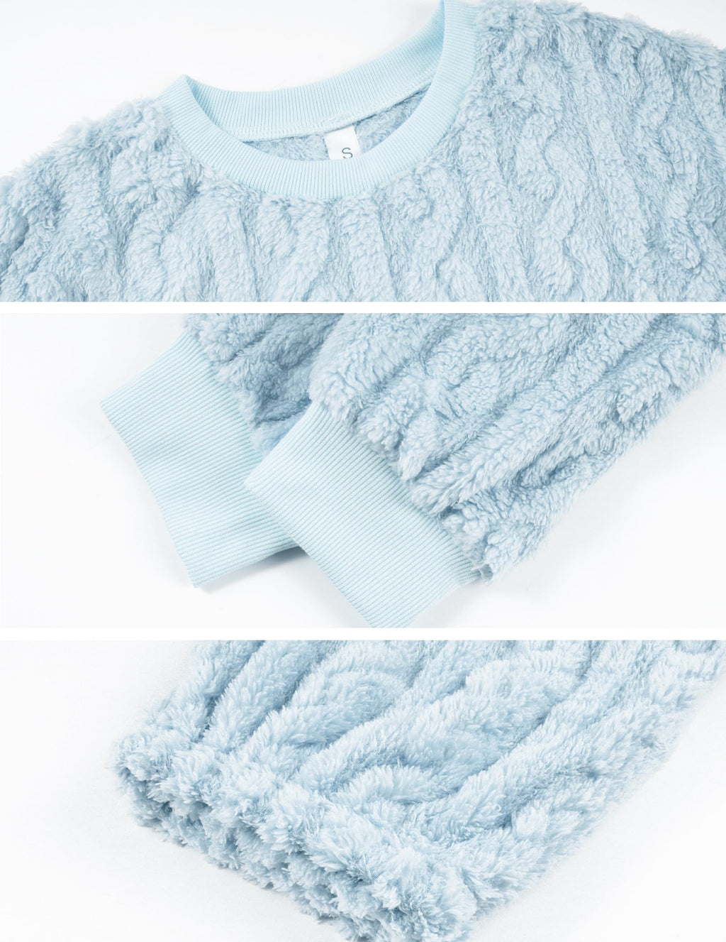 Pajamas Sets for Women Soft Comfy Fluffy Pajama Fleece Pullover Ribbed Pjs Warm Plush Lounge Sleepwear