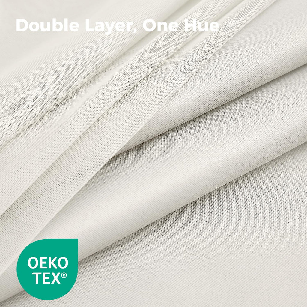 100% Blackout Curtains for Bedroom, Double Layer Pink Curtains, Black Out Curtain 84 inch Long with Sheer Overlay for Living Room, Room Darkening Window Drapes with Grommet, 52" W x 84" L