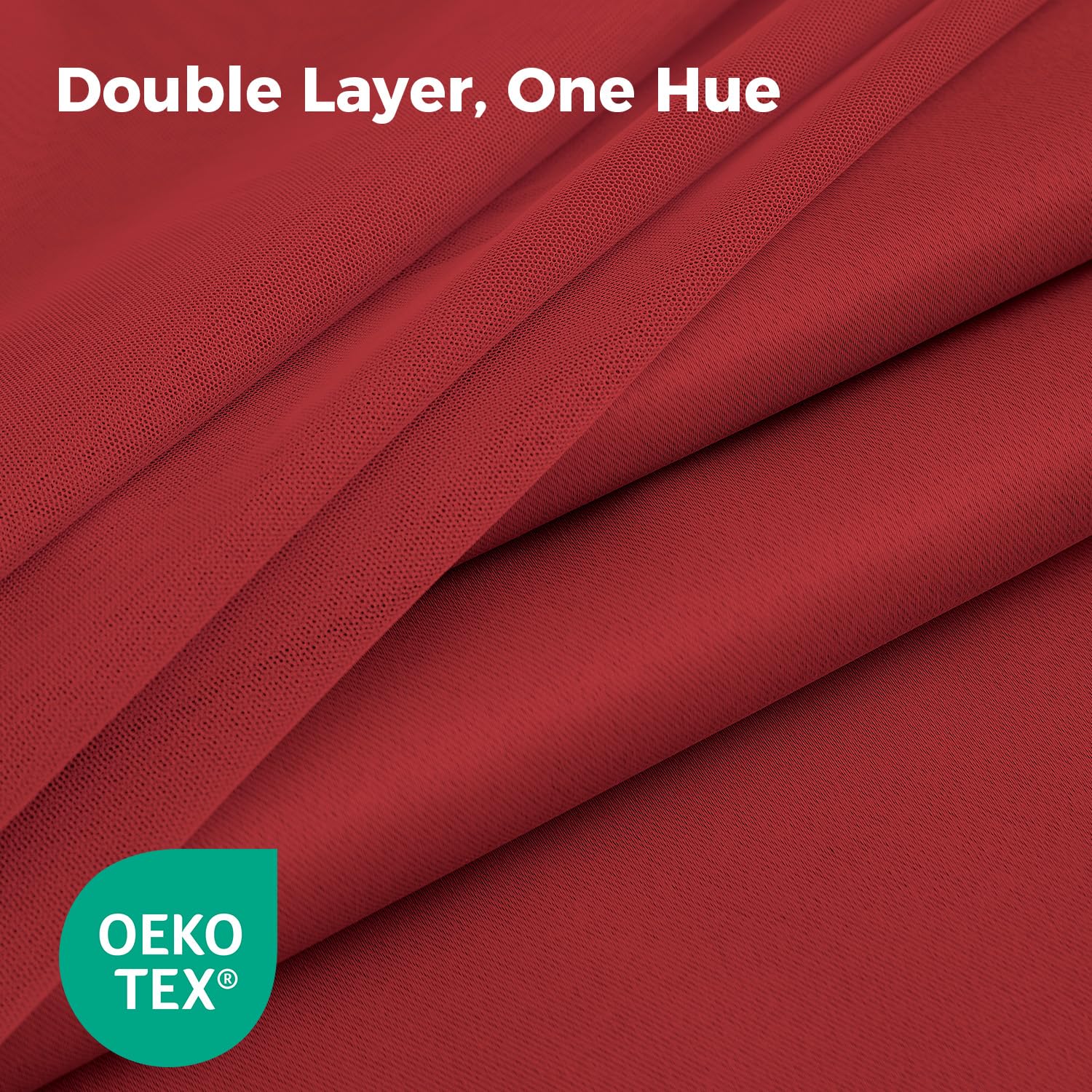 100% Blackout Curtains for Bedroom, Double Layer Pink Curtains, Black Out Curtain 84 inch Long with Sheer Overlay for Living Room, Room Darkening Window Drapes with Grommet, 52" W x 84" L