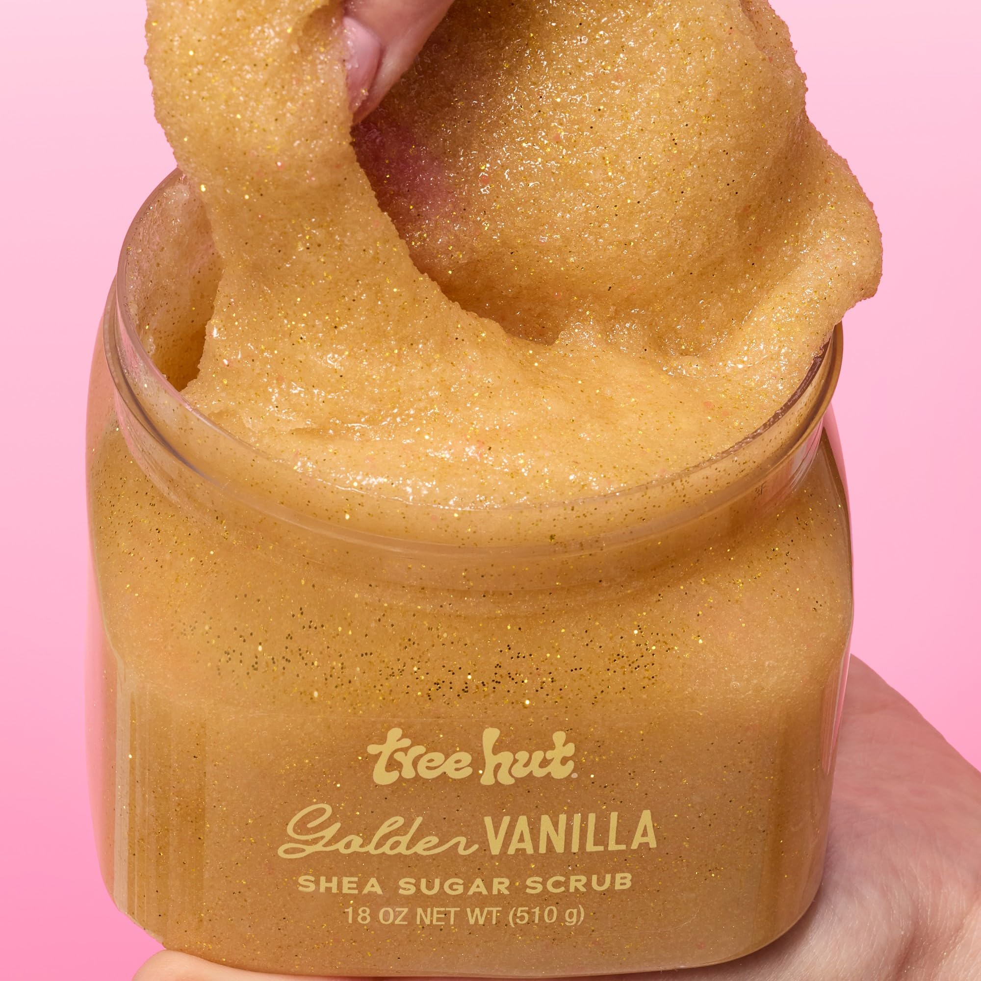 Tree Hut Pink Hibiscus Shea Sugar Scrub, Exfoliating, Hydrating & Moisturizing Body Scrub with Shea Butter & Nourishing Essential Oils, Smooth & Soften Skin, 18 oz