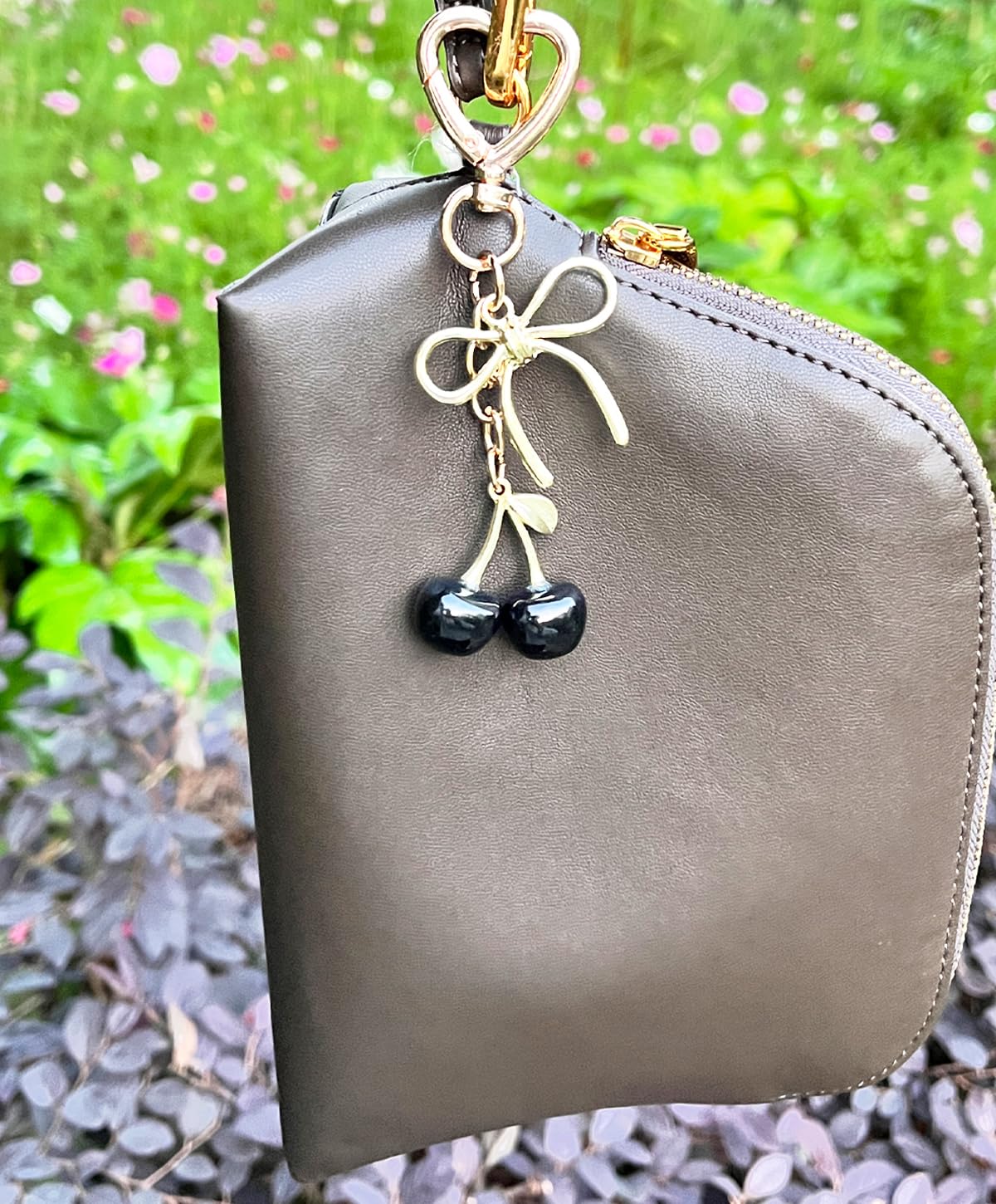 Rikhiua Cute Cherry Keychain Bag Charm Elegant Bow Keychain for Women Friends Family Birthday Christmas Inspirational Gift