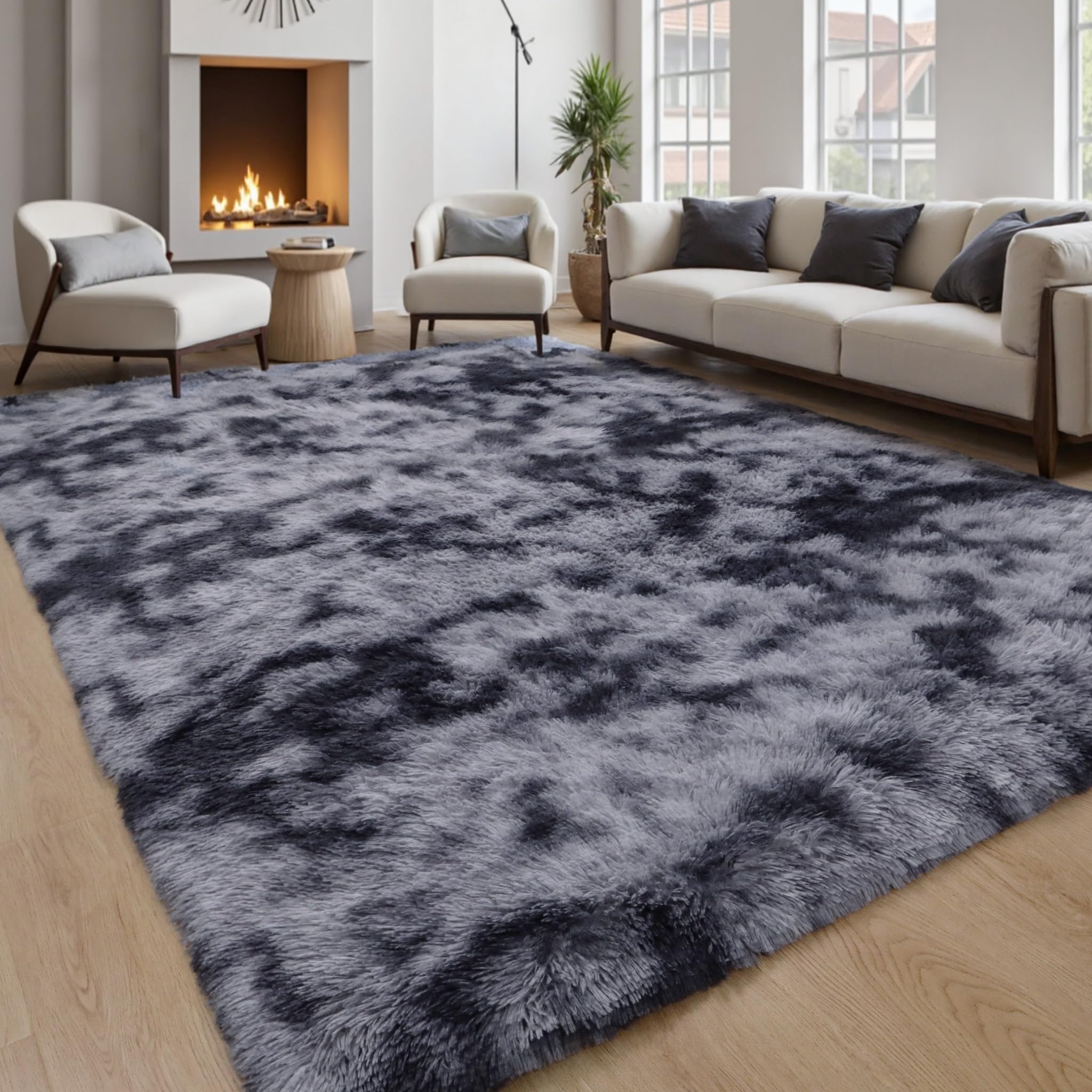 Pink Fluffy 4x6 Area Rugs for Bedoom Girls, Soft Washable Fuzzy Furry Shag Rug for Kids Room, Nursery, Dorm Decor, Cute Plush Carpet for Baby Toddler