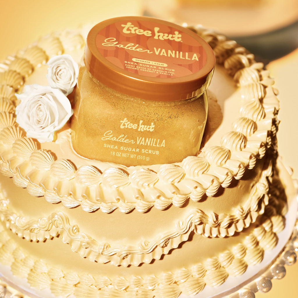 Tree Hut Pink Hibiscus Shea Sugar Scrub, Exfoliating, Hydrating & Moisturizing Body Scrub with Shea Butter & Nourishing Essential Oils, Smooth & Soften Skin, 18 oz