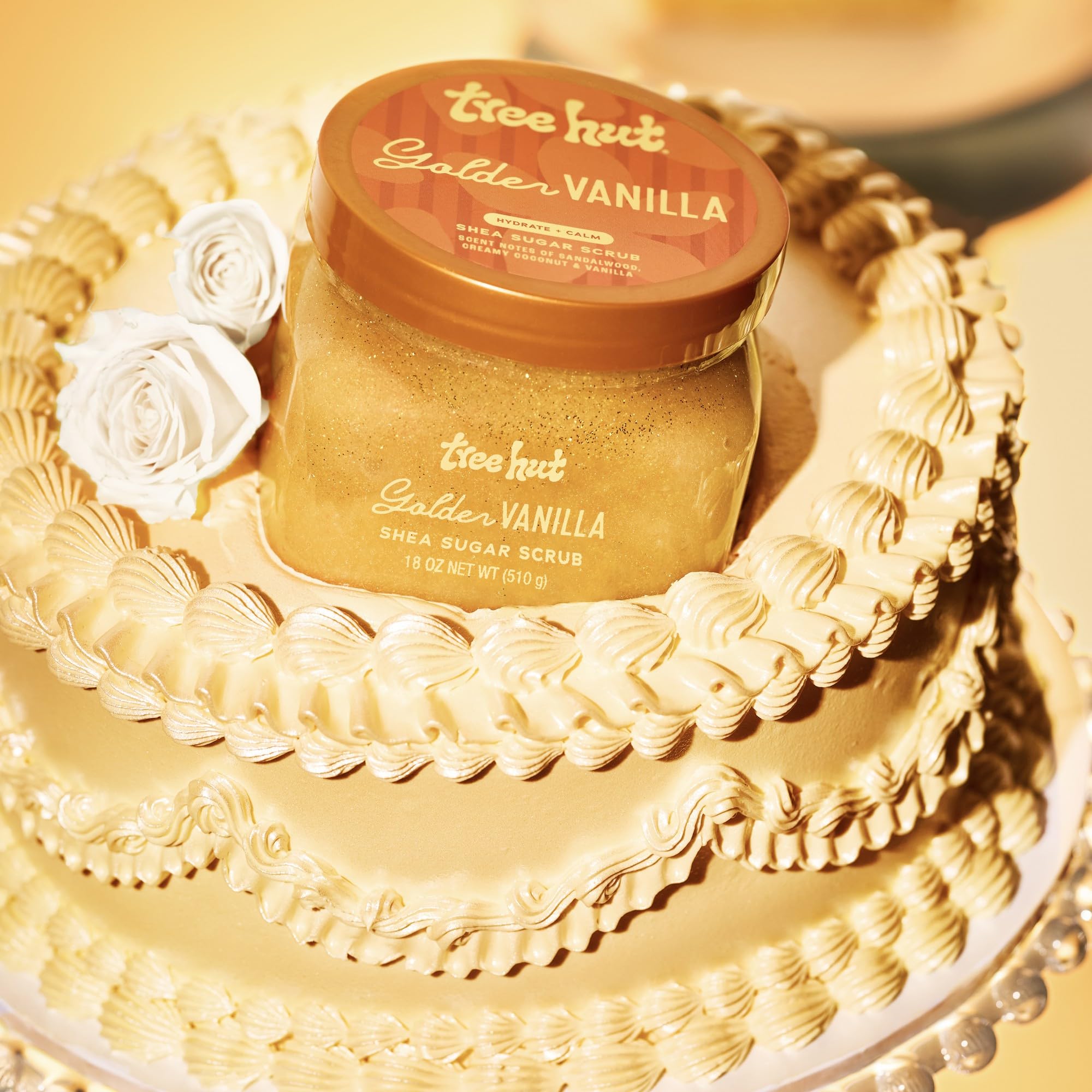 Tree Hut Pink Hibiscus Shea Sugar Scrub, Exfoliating, Hydrating & Moisturizing Body Scrub with Shea Butter & Nourishing Essential Oils, Smooth & Soften Skin, 18 oz