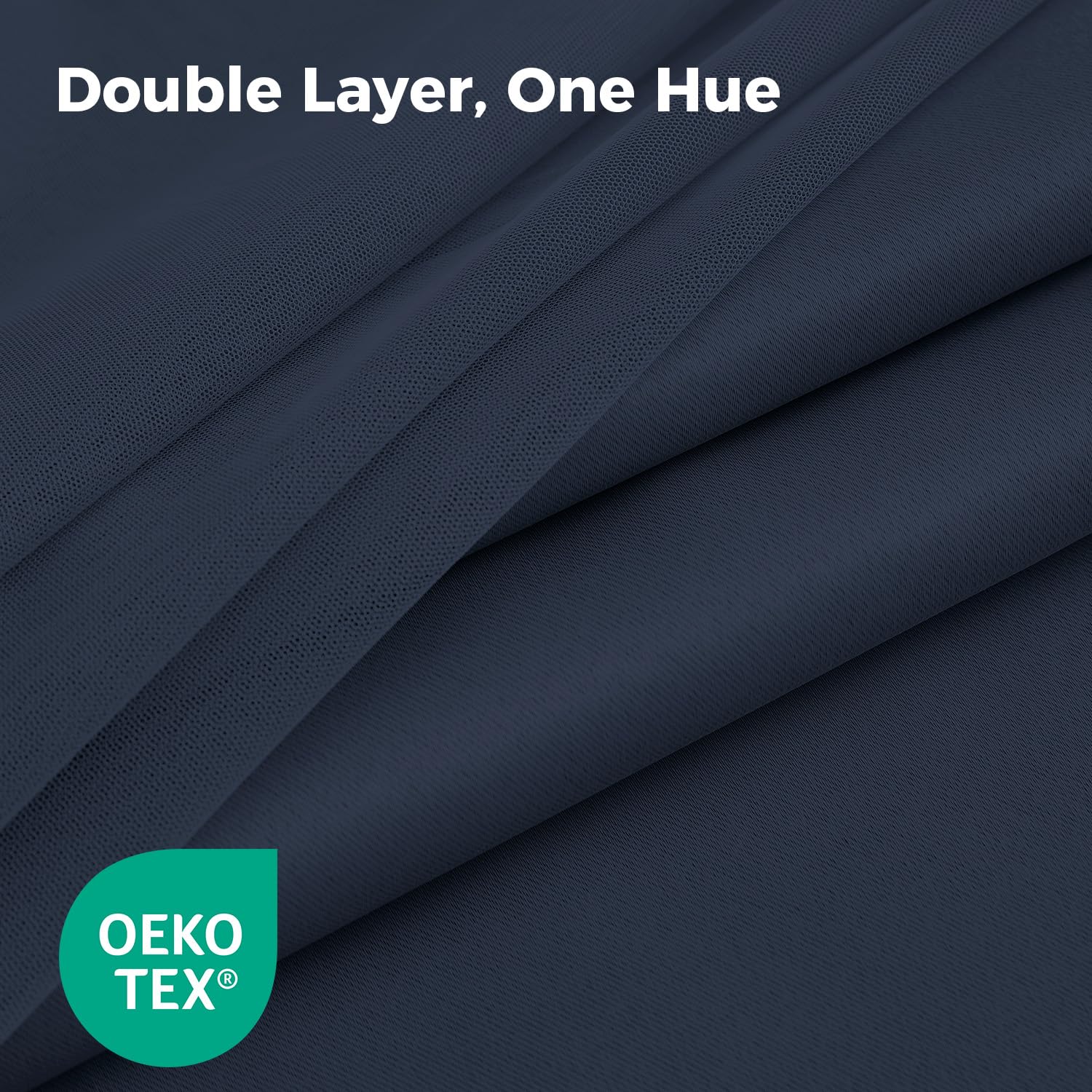 100% Blackout Curtains for Bedroom, Double Layer Pink Curtains, Black Out Curtain 84 inch Long with Sheer Overlay for Living Room, Room Darkening Window Drapes with Grommet, 52" W x 84" L